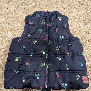 3t GAP floral puffer vest